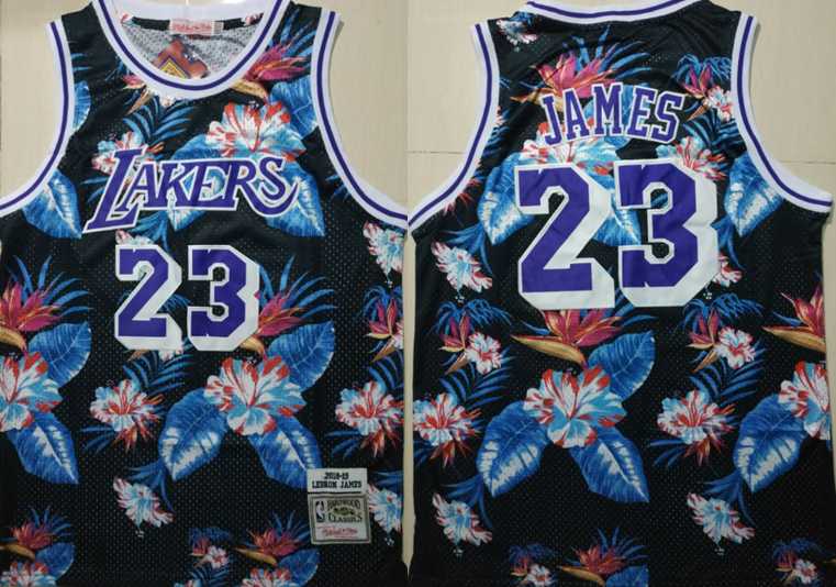Lakers 23 Lebron James Black 2018 19 Hardwood Classics Floral Fashion Swingman Jersey,We sell and wholesale Lakers 23 Lebron James Black 2018 19 Hardwood Classics Floral Fashion Swingman Jersey on line form chian!